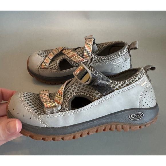 Chaco Kids' Odyssey Sport Sandal Tan Gray Orange little kids size 12 hiking shoe - Picture 6 of 7